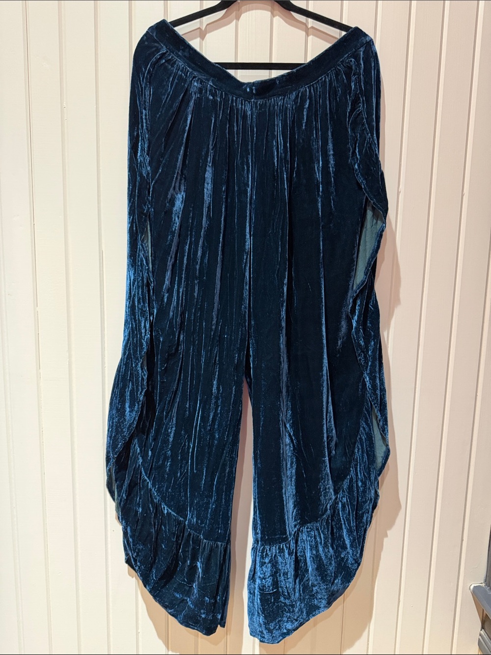 Double D Ranch Deep Teal Velvet Wide-Leg Pants NWOT